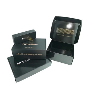 Customized logo printing perfume packaging box black shipping corrugated cardboard mailer box for personal care