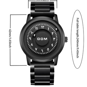 นาฬิกาข้อมือผู้ชายสายสแตนเลสสตีลหนังกันน้ำ, หน้าปัดทรงกลมทรงกลมหน้าปัด1769ขนาด42มม. - Product Image 5