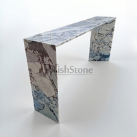 Table console en marbre blanc éléphant, forme en U, table d'entrée, table de couloir, marbre massif de luxe pour la décoration de la maison et de la villa