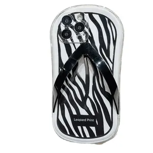 אופנה יצירתי נעלי בית זברה דפוס מחזיק לעמוד במקרה רך עבור iPhone 11 12 13 pro טלפון נייד מקס