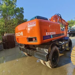 Excavatrice sur pneus Hitachi Ex100w d'occasion très demandée, excavatrice sur chenilles hydraulique Hitachi 10 tonnes d'occasion, vente à bas prix - Product Image 5