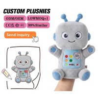Kawaii Maßgefertigte Cartoon-Roboter-Handpuppe für Frühpädagogik und Rollenspiele, Langes Plüschspielzeug mit PP-Baumwollfüllung in Individuellen Größen