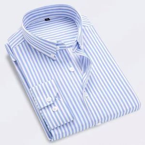 Men's Business Casual <b>Dress</b> Shirts Stand Collar Long Sleeve Iron-free Anti-wrinkle Slim Fit Breathable Spring Striped - Product Image 5