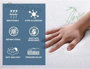 Foldable Bamboo Fabric Foam <strong>Mattress</strong> <strong>Topper</strong> - Easy to Store &amp; Carry, Ideal for Home, <strong>Travel</strong> &amp; Camping - Product Image 3