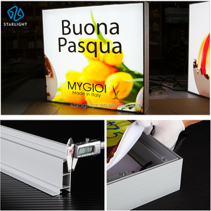 100mm Chiều Sâu Nhôm <span class=keywords><strong>lightbox</strong></span> khung trở lại và cạnh ánh sáng quảng cáo hồ sơ treo cài đặt nhôm hộp đèn - Product Image 5