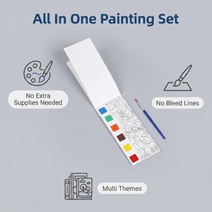 Ensemble de livres de peinture à l'<span class=keywords><strong>aquarelle</strong></span> en gros, impression personnalisée, sûr et non toxique, ensemble de peinture pour enfants, livre d'<span class=keywords><strong>aquarelle</strong></span> - Product Image 2