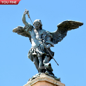 YOUFINE - <span class=keywords><strong>Estatua</strong></span> Grande <span class=keywords><strong>de</strong></span> San Miguel Arcángel en Bronce, Escultura <span class=keywords><strong>de</strong></span> Miguel Matando a Satán, para Jardín <span class=keywords><strong>de</strong></span> Iglesia y Catedral Católica - Product Image 2
