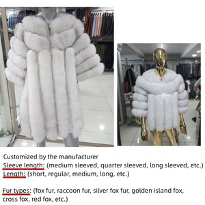 RXFurs pellicciaio stile Vintage pelliccia di lusso da donna capospalla taglie forti cappotti per signore vera pelliccia di volpe cappotto invernale - Product Image 2