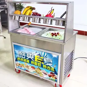 Double compressor Mini Fried Yogurt Machine Household Fried Ice Machine