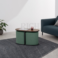 Meubles de maison table d'appoint contemporaine tables centrales de salon avec tabourets latéraux tables basses en bois MDF pour le thé