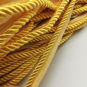 Cordón Trenzado Dorado <span class=keywords><strong>de</strong></span> 10 mm para Bolsas <span class=keywords><strong>de</strong></span> Ropa y Zapatos, Suministro del Fabricante CN001, Ecológico, Alta Tenacidad, 100% - Product Image 3
