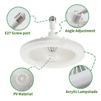 Kipas Angin Plafon E27 dengan Lampu LED Rotasi Pendingin Kipas Angin Plafon Rumah untuk Dekorasi Ruangan Kipas Angin Plafon dengan Remote Control