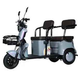 48V-72V 48V-72V Steel Frame Electric Leisure Tricycle Dual-Row Passenger And Cargo Design For Household Use