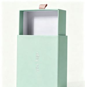 Boîte rigide personnalisée avec logo, papier artistique rectangulaire, doublure en satin, estampage à chaud, ruban, emballage cosmétique - Product Image 1