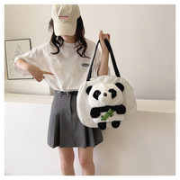 Sac en peluche panda mignon de style coréen, nouveau sac tendance à grande capacité pour filles