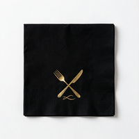 Serviettes en papier jetables épaisses de qualité supérieure pour réceptions de mariage, fêtes d'anniversaire, hôtels, serviettes de table noires pour bars, mariages et événements.