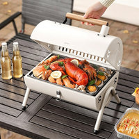 Gril à poulet en acier inoxydable robuste, barbecue au charbon de bois, fumoir à granulés, gril à gaz commercial avec couvercle