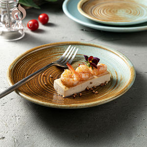 Plato Redondo Irrompible de Porcelana de Alta Gama para Cocina, Estilo Europeo Occidental y <span class=keywords><strong>Mexicano</strong></span>, Juego de Platos de Cerámica con Esmalte de Color para Hotel - Product Image 3