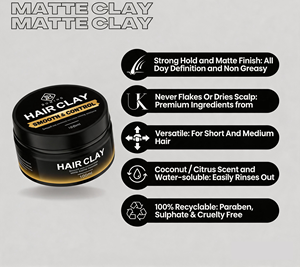 <span class=keywords><strong>Cire</strong></span> coiffante bio effet mat sans effet gras haute définition pour hommes – Marque privée - Product Image 2
