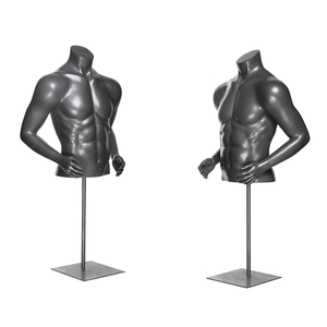 M029-HEF-08 Mannequin <span class=keywords><strong>Homme</strong></span> Sans Tête Gris Brillant avec Support, <span class=keywords><strong>Torse</strong></span> <span class=keywords><strong>Musclé</strong></span> pour Présentation de Vêtements et de Sportswear Masculins - Product Image 5