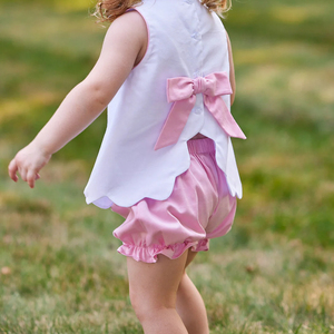 Abito classico con grande fiocco Seersucker vestito neonato con volant e Set di fiori abiti personalizzati per bambini in cotone - Product Image 2