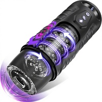 Máquina de Masturbación Masculina con 7 Modos de Empuje y Rotación, Pantalla LCD Impermeable, Ventana Visual y Vagina de Silicona