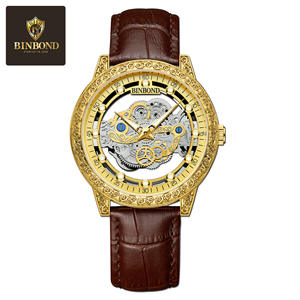 Montre à quartz tendance pour homme BINBOND, véritable montre de luxe à double face creuse avec verre traité, style business et mode - Product Image 5