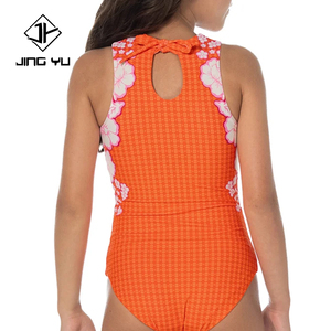 Nouveau maillot de bain pour enfants sans manches, imprimé plage, design personnalisé, noué, en nylon recyclé de haute qualité, pour filles - Product Image 4