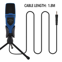 Micrófono de Condensador Omnidireccional Sf-666, Cableado, Plástico, Ligero, para Juegos, Plug and Play, Conector de 3.5mm, Cable de 1.8m