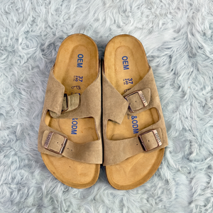 Sandales en daim et liège style <span class=keywords><strong>Arizona</strong></span> pour hommes et femmes, chaussures de jardin décontractées, vente en gros, faible MOQ, en stock - Product Image 1