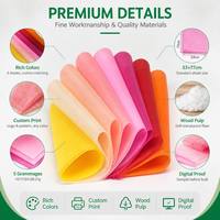 Gekleurd tissuepapier 14-17 GSM enkelzijdig bedrukt met aangepast logo 53x77cm houtpulp voor cadeauverpakkingen, kleding, schoenen, tassen en meer