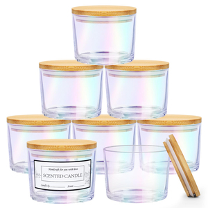 Noel Mum Kavanozu Lüks 340 gr Yanardöner Cam Mumluk Toplu Gökkuşağı Mum Yapımı Kavanozları Ev Dekorasyonu Toptan Satış - Product Image 3