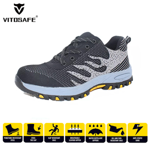 <span class=keywords><strong>Scarpe</strong></span> di sicurezza sportive in acciaio leggero antistatico da <span class=keywords><strong>uomo</strong></span> calzature da lavoro in maglia a mosca industriale - Product Image 2