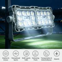 Projecteur LED super lumineux OUTLUX E040E 100W CE UKCA, étanche IP66, CRI 80, pour stades commerciaux et terrains de sport (tennis)