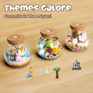 OEM Weihnachts geschenke Multi color Fish Mini Dampfschiff Saiboat Terrarium Crafts Kit für Kinder Mädchen mit niedlichen Leuchtturm Kokosnuss baum - Product Image 3