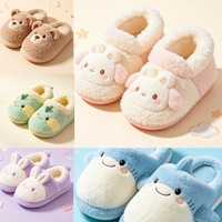 Chaussons d'hiver chauds en fourrure pour enfants Kedi, design mignon de dessin animé avec animal en peluche, pour chambre d'enfant, intérieur, pour parents et enfants