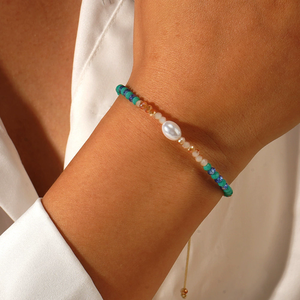 Mode Petites Perles Bijoux Bohème À La Main Dainty Bleu Verre Perlé Bracelets Avec Perle Fête Des Mères Cadeau <span class=keywords><strong>Bracelet</strong></span> pour <span class=keywords><strong>Mon</strong></span> - Product Image 5