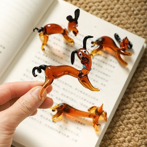 Statuette de chiot en verre soufflé à la main, <span class=keywords><strong>d</strong></span>écoration <span class=keywords><strong>d</strong></span>'intérieur mignonne, mini ornement de table en forme de chien, cadeau de dessin animé - Product Image 1