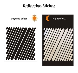 Autocollants réfléchissants noirs à flèche haute visibilité, bandes acryliques autocollantes pour vélo, vélo électrique, voiture, casque - Product Image 2