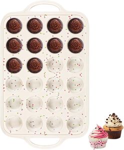MUYULINS Factory 24 LFGB Non-Stick BPA-Free Metal Reinforced Frame Mini <b>Silicone</b> Cup Muffin Cake Mold - Product Image 1