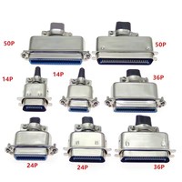 Conector Centronics Serie 57 Macho Hembra CN14/24/36/50P, Adaptadores de Cable para Impresora y Computadora con Cubierta Metálica