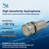Capteur de micro-vibrations ≥60V/g, hydrophone, détection des fuites dans les canalisations, détection des fuites dans les réservoirs sous pression
