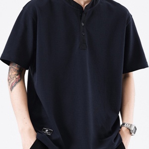 Camisetas de Hombre Personalizadas 100% Algodón, Cuello en V, Manga Corta, con Botones y Bolsillo, Estilo Urbano, Antiarrugas, de Secado Rápido y Transpirables - Product Image 2