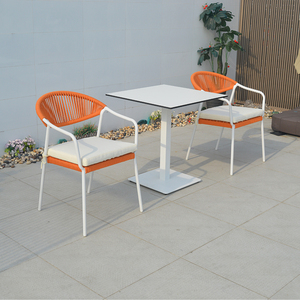 Table à manger moderne en acier inoxydable avec plateau pour la maison, le restaurant ou l'extérieur, meubles d'extérieur polyvalents - Product Image 4