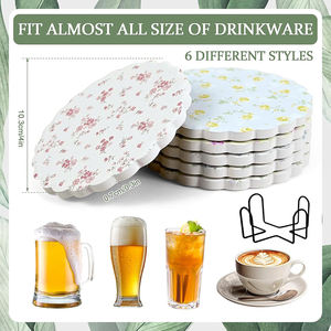 Dessous de verre absorbants Tapis de <span class=keywords><strong>tasse</strong></span> résistant à la chaleur Tapis de protection de <span class=keywords><strong>table</strong></span> pour <span class=keywords><strong>tasse</strong></span> à café à la maison - Product Image 2