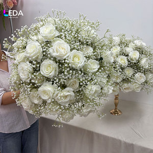 Grande boule de fleurs blanches en forme de rose, centre de table pour mariage, anniversaire, décoration de fête - Product Image 2