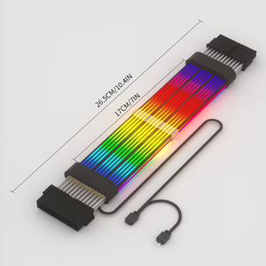 Cable de extensión de tira de luz LED <span class=keywords><strong>RGB</strong></span> de <span class=keywords><strong>24</strong></span> pines ATX TPE Cable de extensión <span class=keywords><strong>RGB</strong></span> de sincronización de luz LED PSU 5V3Pin ARGB PRO para carcasa de ordenador - Product Image 2