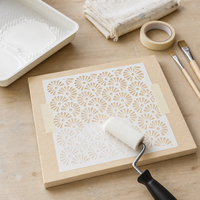 4 pièces, 205*250 mm, pochoirs à gâteau réutilisables en plastique PET pour l'impression de crème au beurre et les travaux manuels DIY