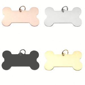 Custom Personalized Double Sided <b>Dog</b> & Cat ID <b>Tags</b> - Deep Engraved Brass <b>Collar</b> Charm, Bone Shape - Product Image 4