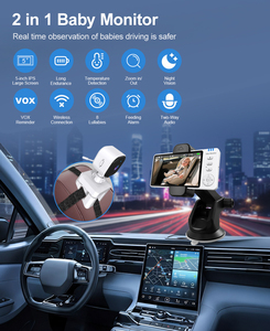 Moniteur de voiture pour bébé avec écran IPS HD de 5,0 pouces, caméra à double batterie pour la sécurité des passagers arrière en voyage, 31H VOX, sans Wi-Fi, confidentialité garantie - Product Image 2